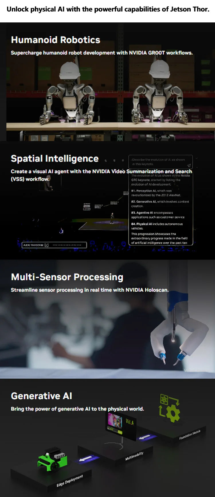 NVIDIA Jetson AGX Thor Developer Kit T5000 Module | 2070 FP4 TFLOPS | 128GB Memory | AI Edge Computing Development Board